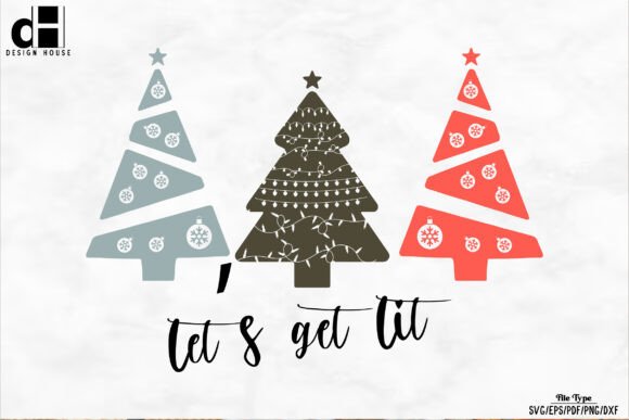 Hand Drawn Christmas Tree Lit SVG PNG