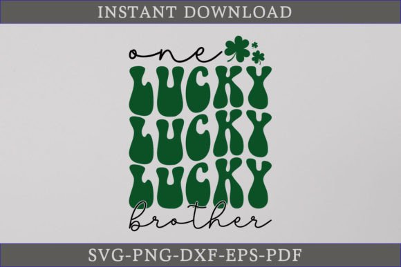 One Lucky Brother Retro Gift Shirt SVG