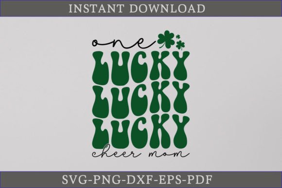 One Lucky Cheer Mom Retro Gift Shirt SVG