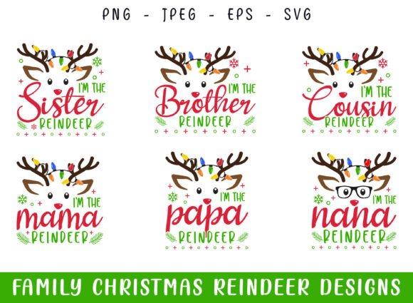 The Christmas Reindeer Family SVG Design