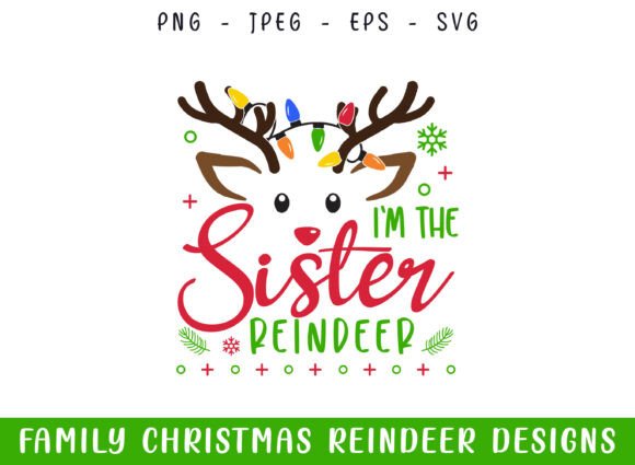 The Sister Christmas Reindeer SVG Design