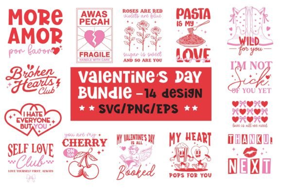 Valentine’s Day SVG PNG Bundle Design