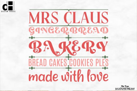 Vintage Christmas Sign Bakery SVG PNG