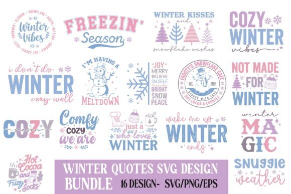 Winter Quote SVG Bundle Design